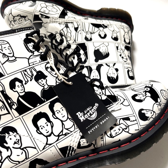 Dr. Martens 1460 Pride Boots Fuyuki Kanai Manga Art Leather Mens 9 Womens 10 NWO - Picture 3 of 13
